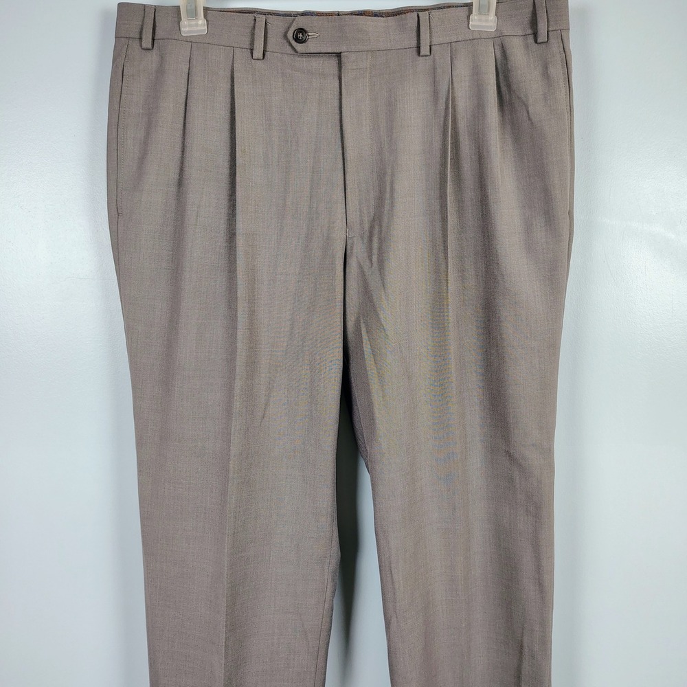 Lauren Ralph Lauren Mens 38x32 Pleated Dress Pants Brown Preppy old money